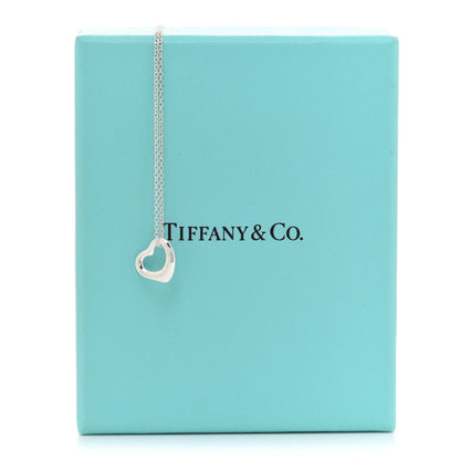 Tiffany Sterling Silver 11mm Elsa Peretti Open Heart Pendant Necklace 8 of 8