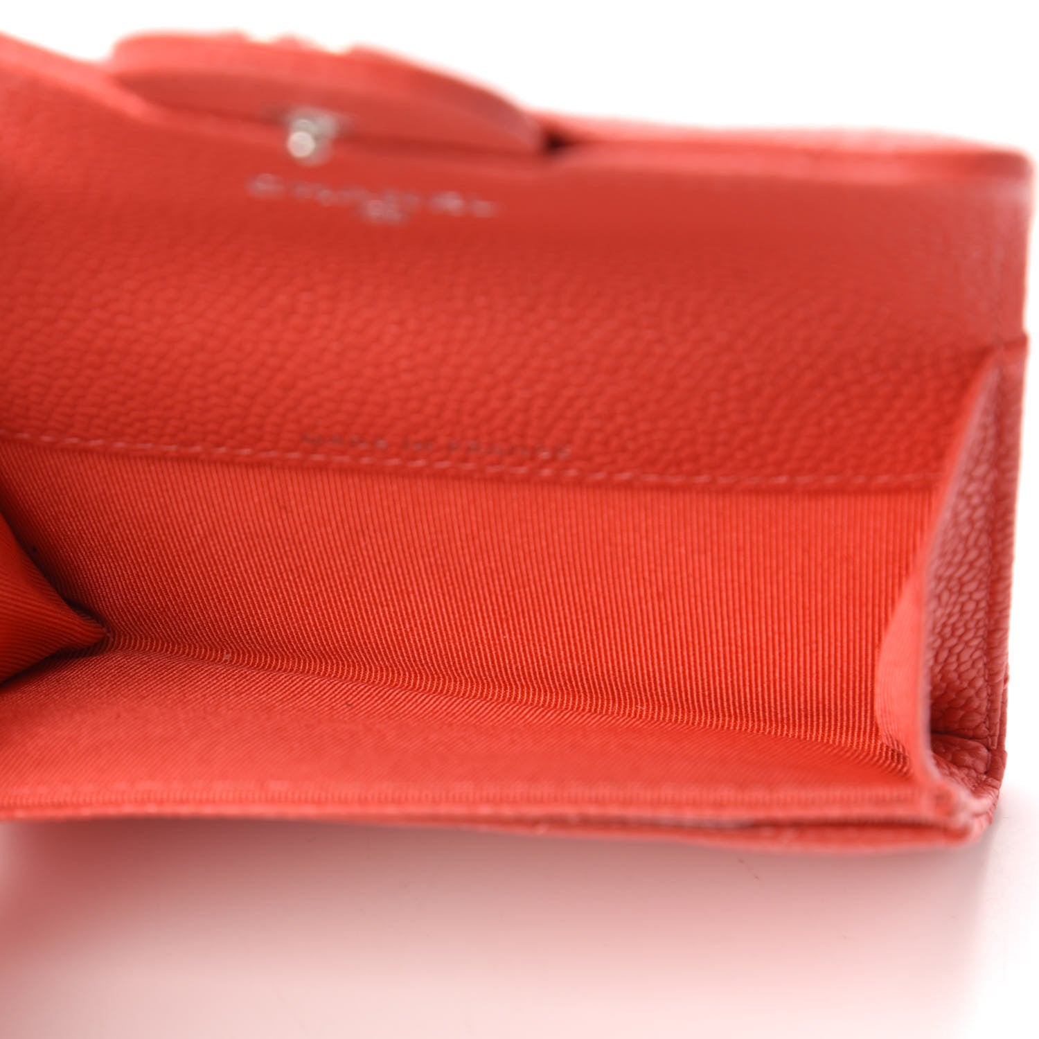 Chanel Caviar Chevron Quilted Flap Card Holder Orange 5 of 12