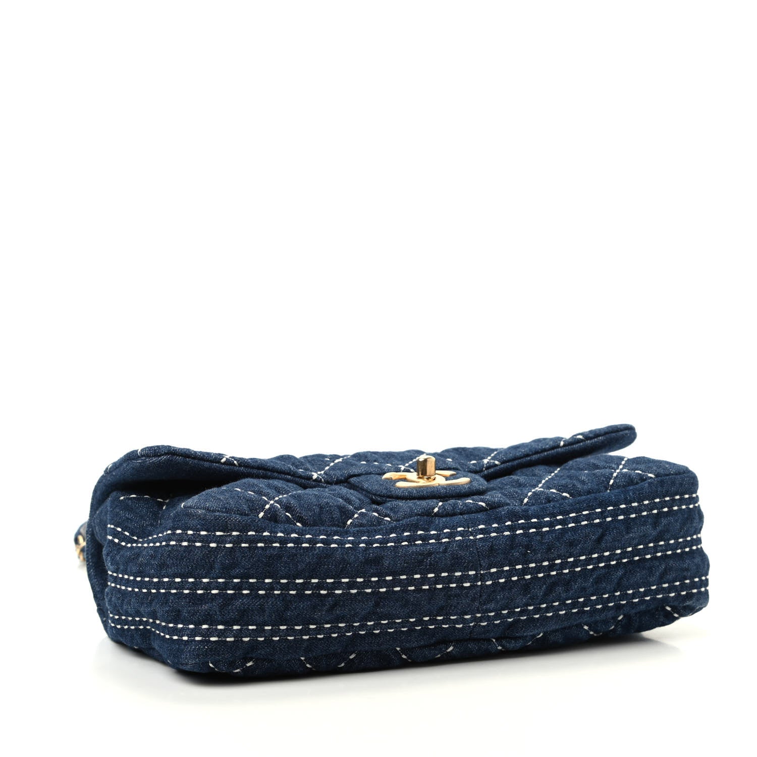 Chanel Denim Quilted Medium Denim Trip Single Flap Blue 4 of 10