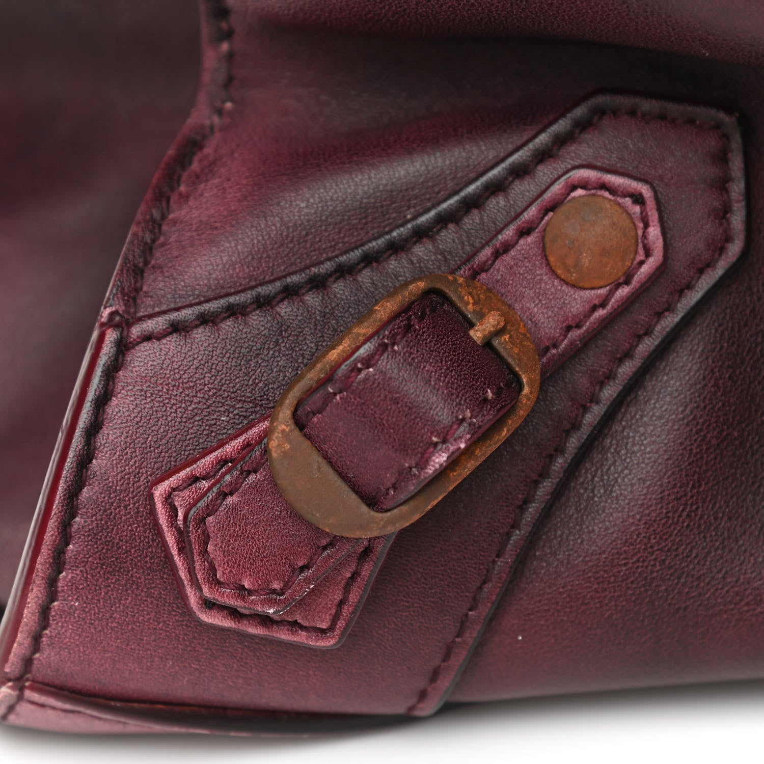 Balenciaga Used Calfskin Rust Hardware Neo Classic City Burgundy 19 of 21