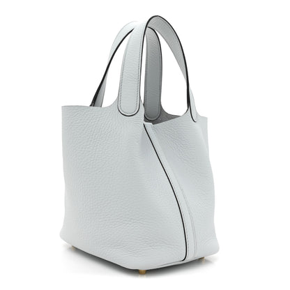 Hermes Taurillon Clemence Picotin Lock 18 PM Bleu Pale 3 of 9