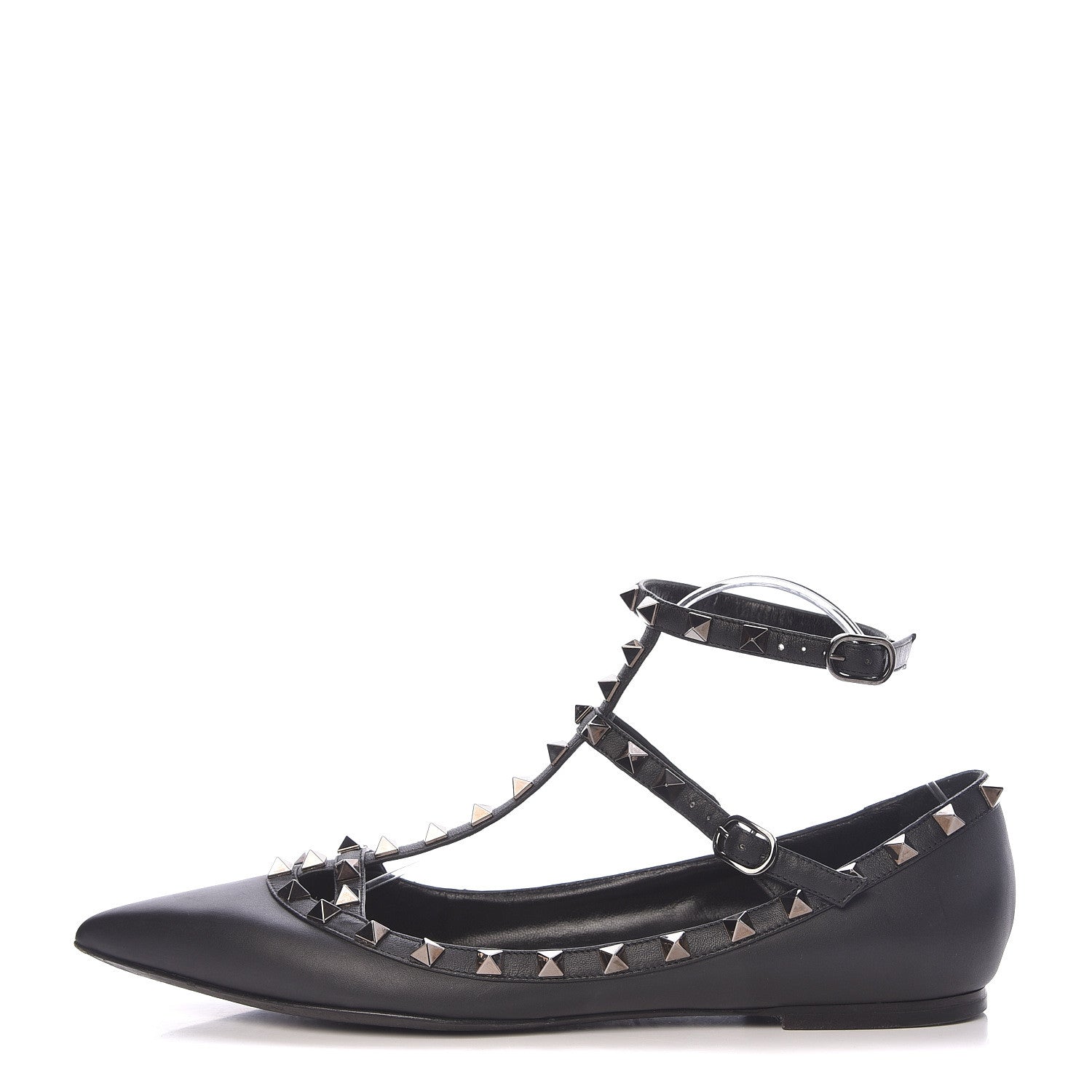 Valentino Garavani Nappa Rockstud Cage Ballerina Flats 41 Black 1 of 11