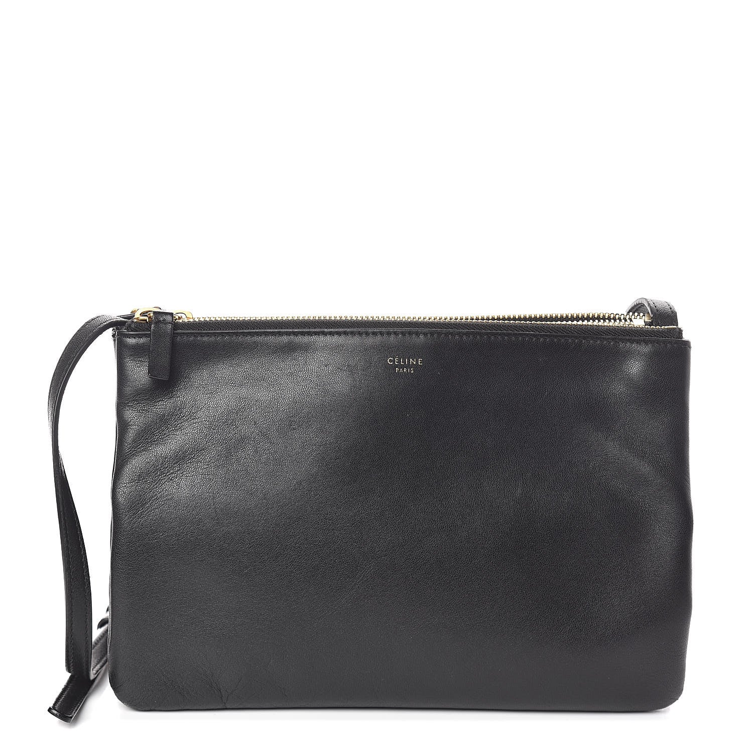Celine Lambskin Large Trio Crossbody Bag Black 1 of 11