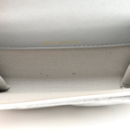 Chanel Metallic Goatskin Quilted Chanel 19 Flap Card Holder Silver 5 of 8