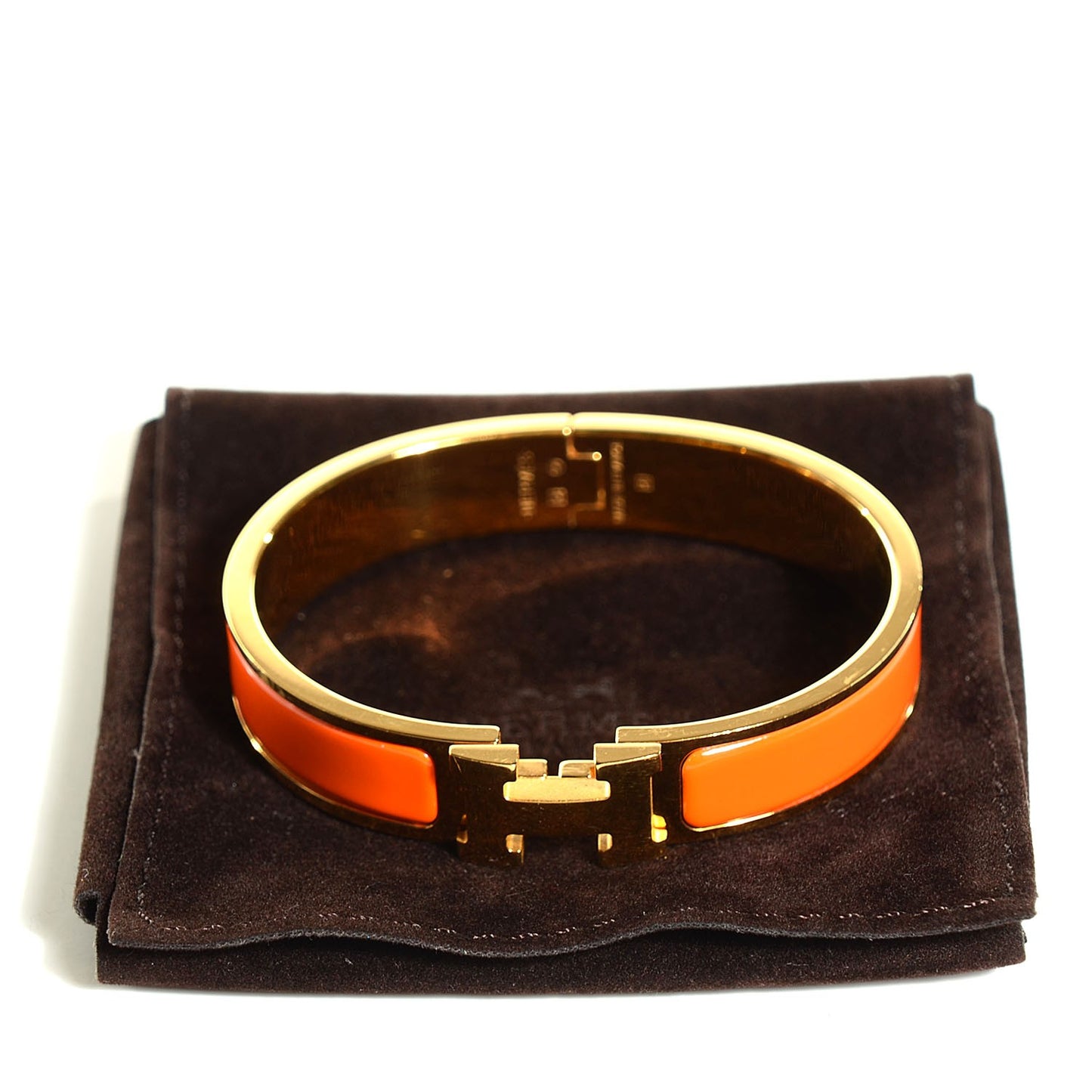 Enamel Narrow Clic Clac H Bracelet PM Orange
