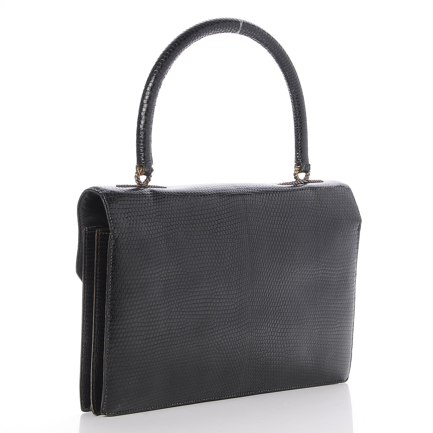 Hermes Lizard Sac Cordeliere Black 3 of 6