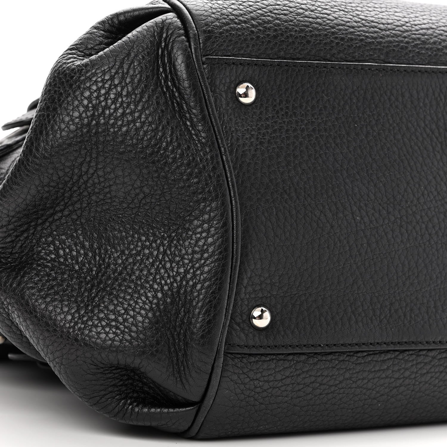 Salvatore Ferragamo Grained Calfskin Gancio Top Handle Convertible Satchel Black 8 of 10