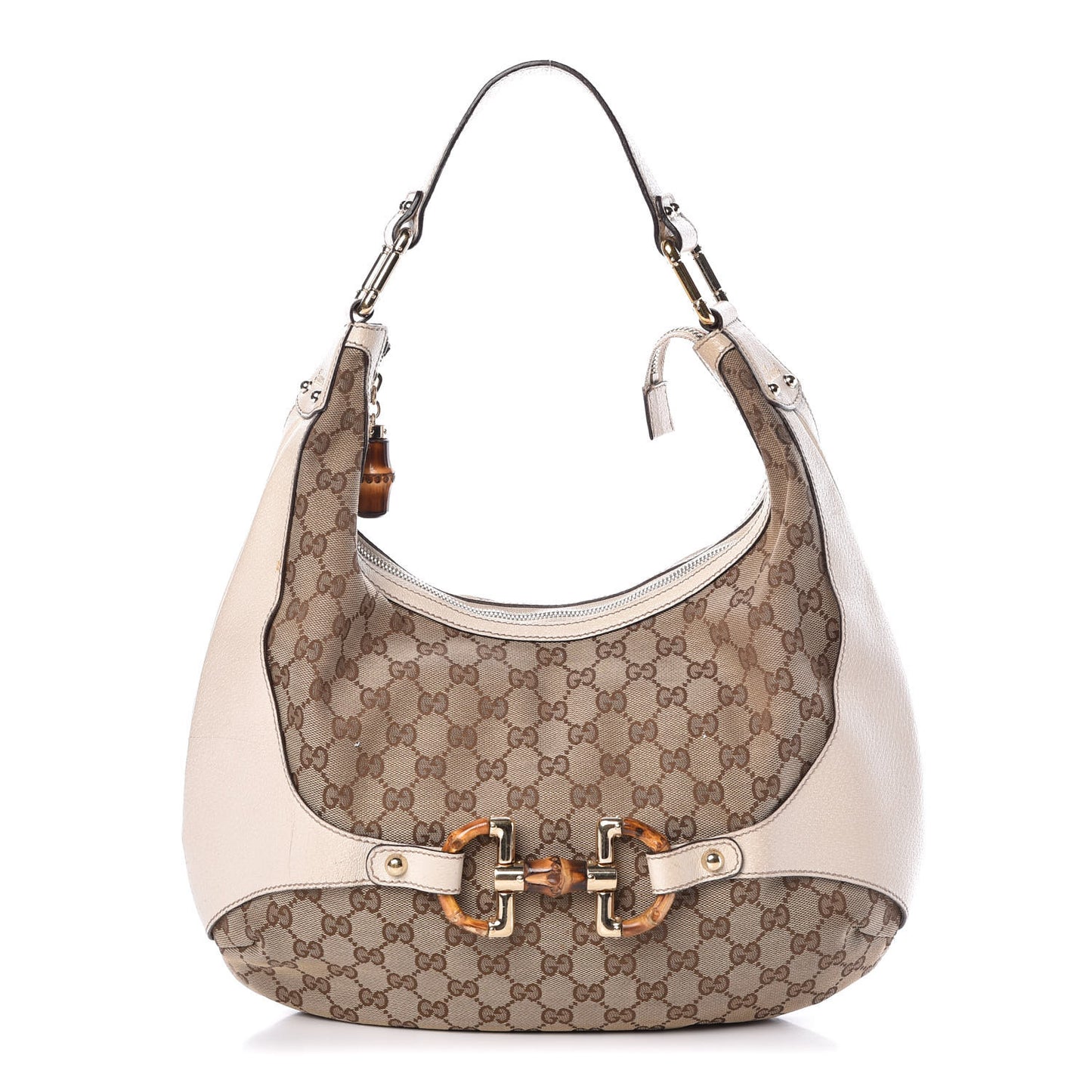 Monogram Calfskin Horsebit Hobo Off White