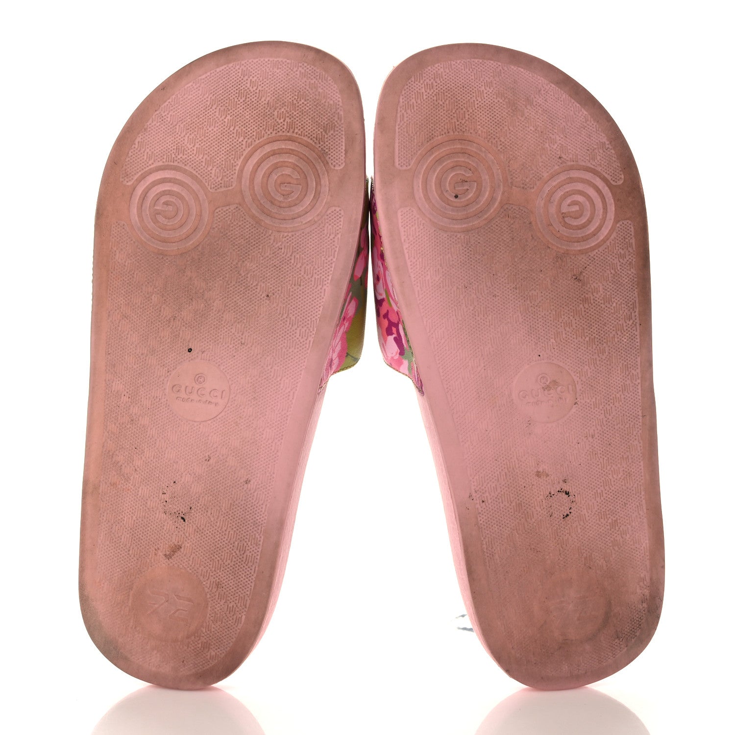Gucci X KEN SCOTT Rubber Infinity Zia Interlocking G Womens Pool Slide Sandals 36 Green Lilac Bright Splash 5 of 7