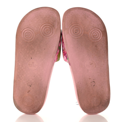 Gucci X KEN SCOTT Rubber Infinity Zia Interlocking G Womens Pool Slide Sandals 36 Green Lilac Bright Splash 5 of 7