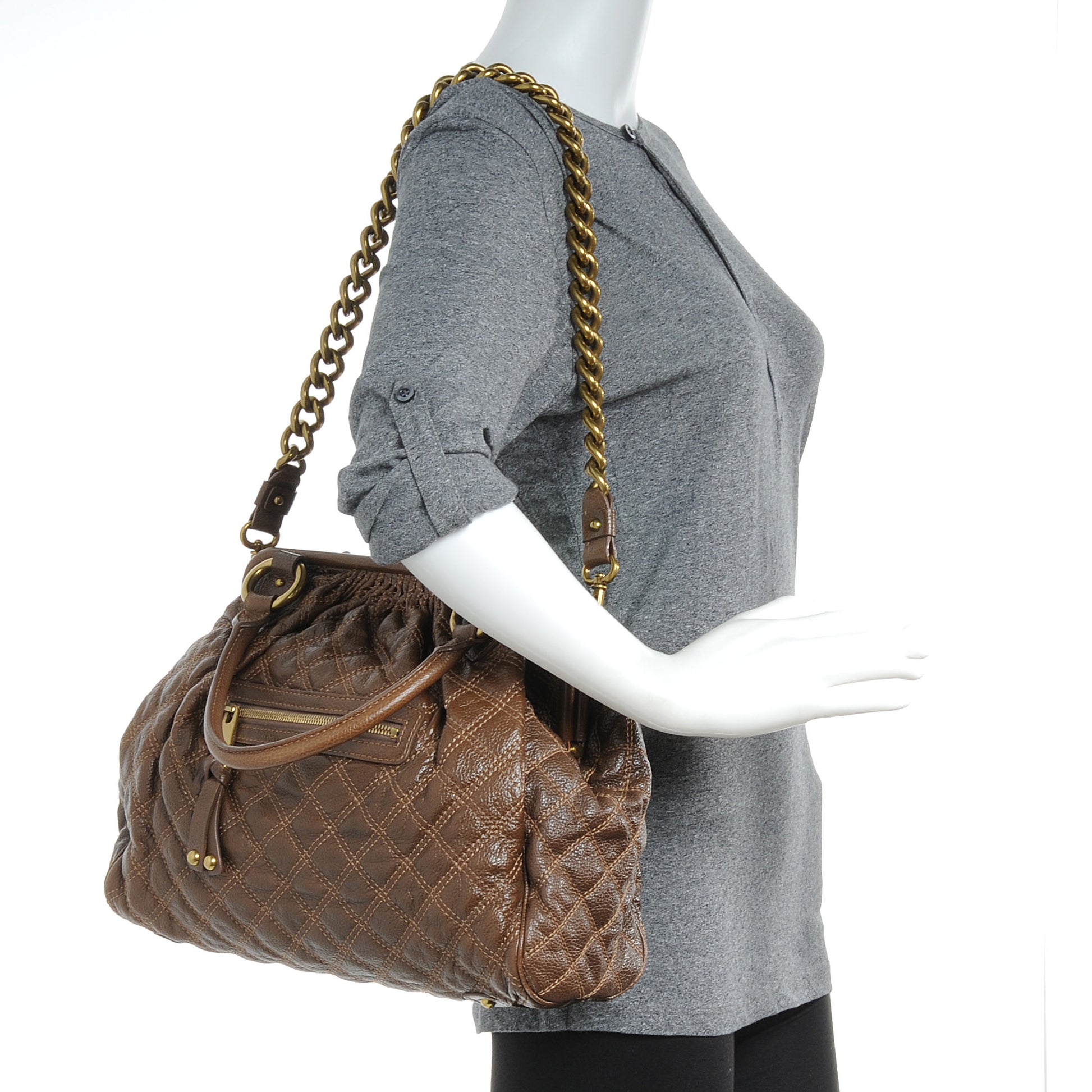 Marc Jacobs Quilted Leather Stam Taupe 2 of 8
