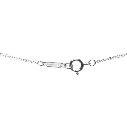 Tiffany Platinum Diamond Pink Sapphire Mini Heart Pendant Necklace 4 of 6