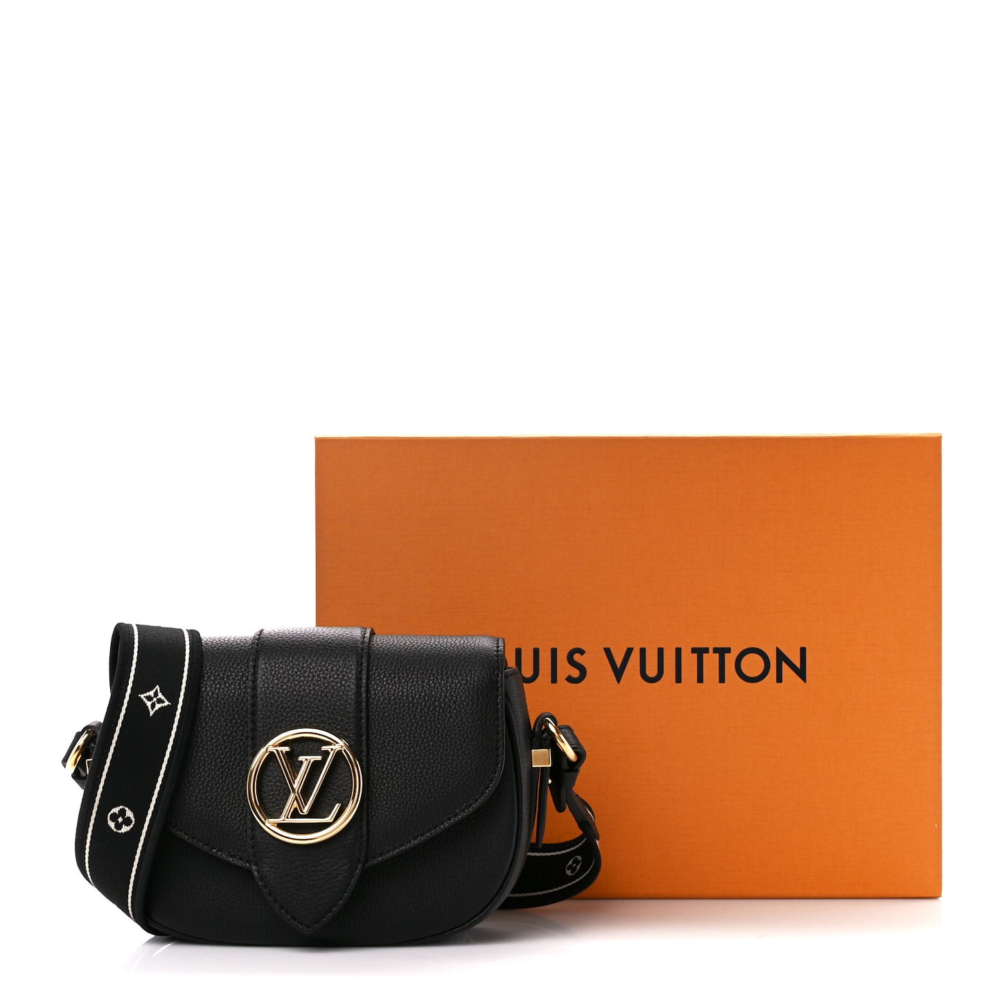 Grained Calfskin LV Pont 9 Soft PM Black