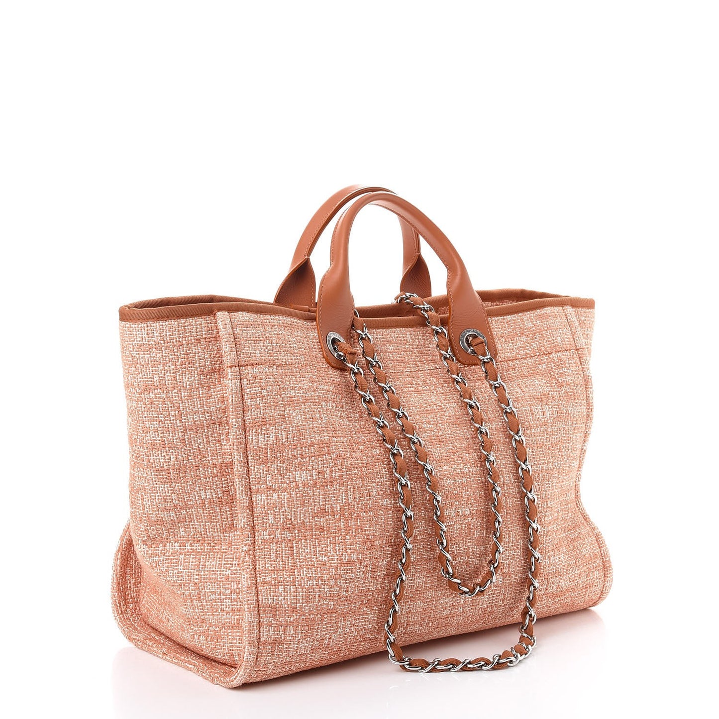 Canvas Large Deauville Tote Brown Light Orange