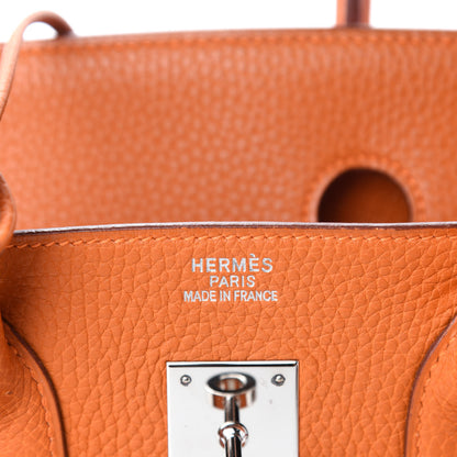 Hermes Taurillon Clemence Birkin 35 Orange 8 of 10