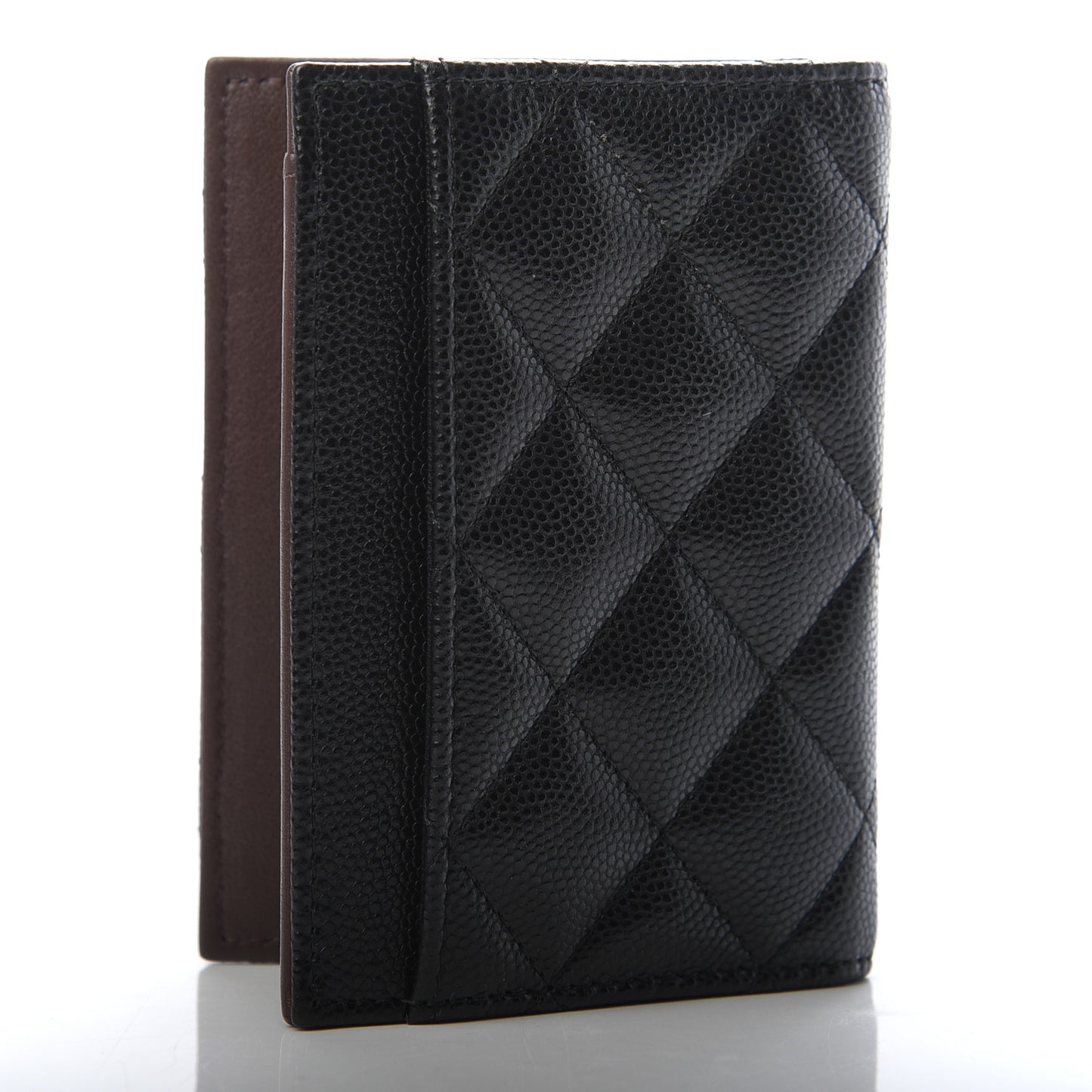 Caviar Quilted Card Holder Wallet Black
