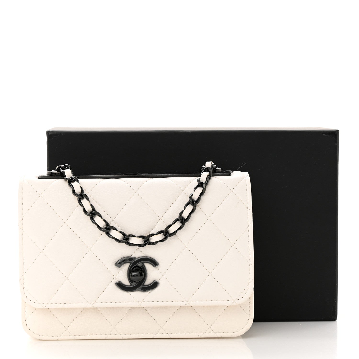 Chanel Lambskin Quilted Mini Trendy CC Wallet On Chain WOC White 12 of 12