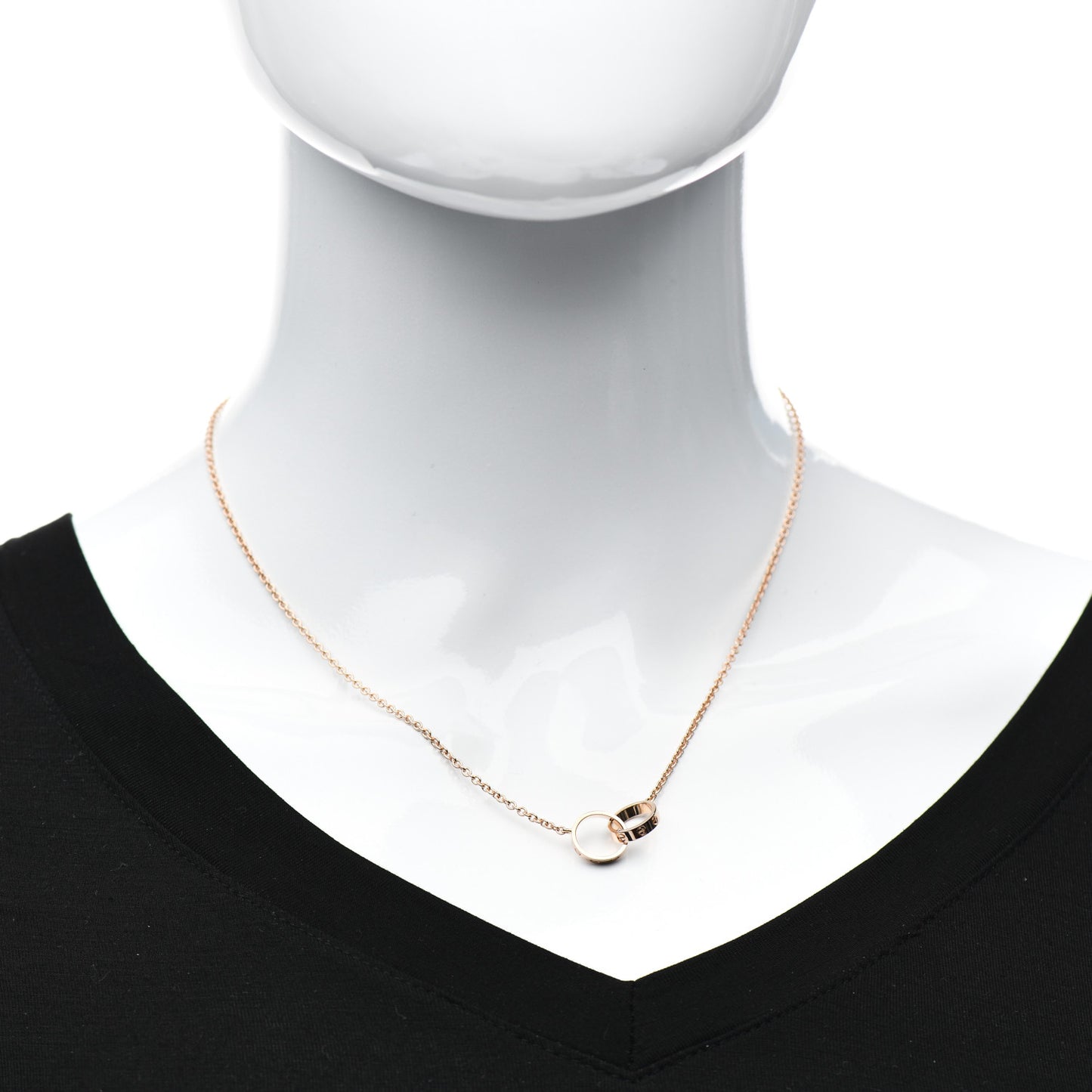 18K Pink Gold Interlocking LOVE Necklace