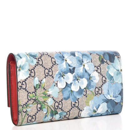 Gucci GG Supreme Monogram Blooms Continental Wallet Blue 3 of 7