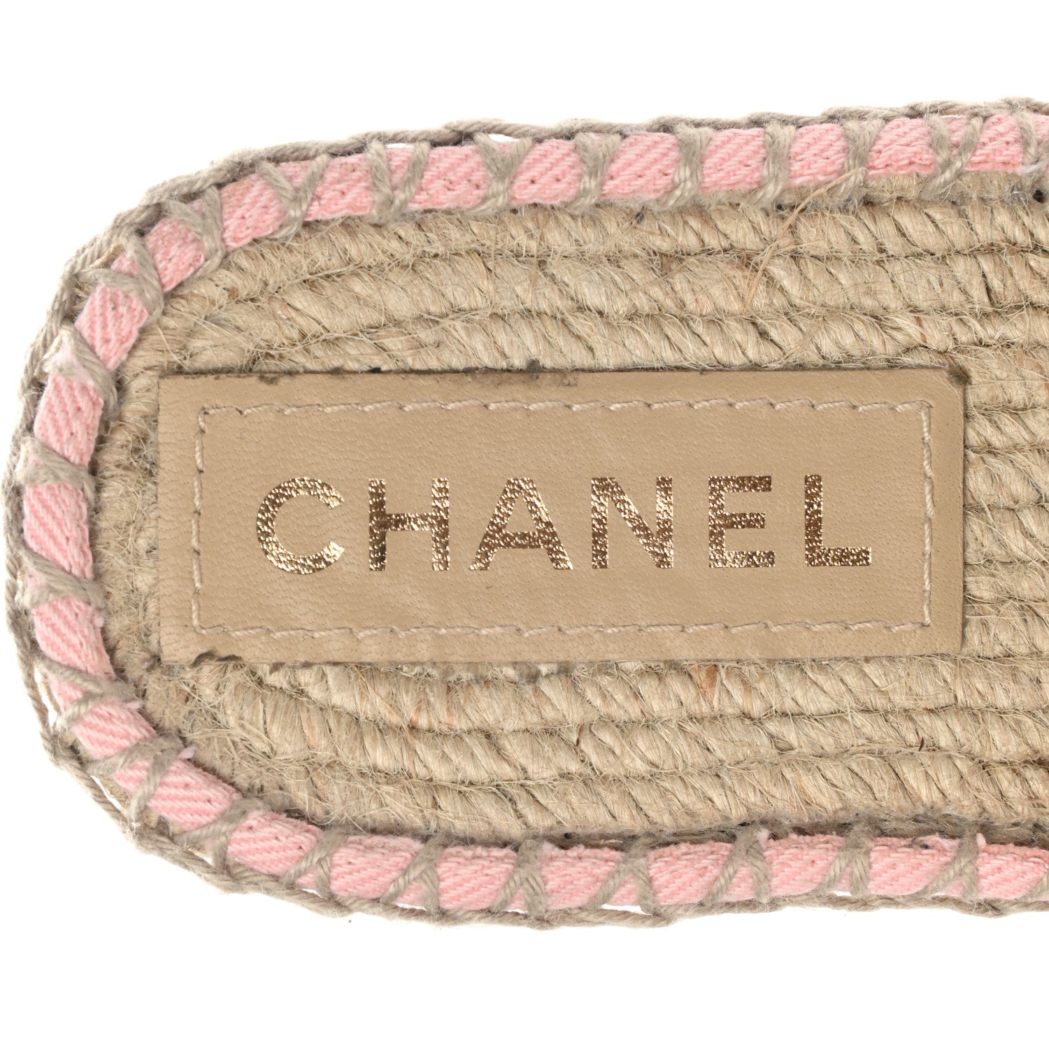 Chanel Denim CC Espadrille Mules 38 Pink Black 8 of 12