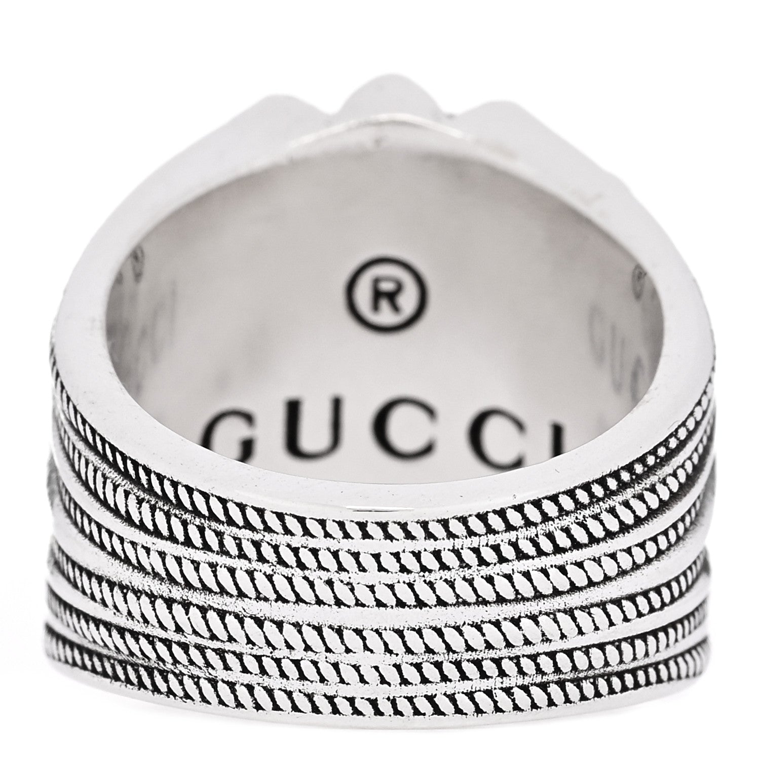 Gucci Sterling Silver Interlocking G Signet Ring 50 5.5 3 of 6