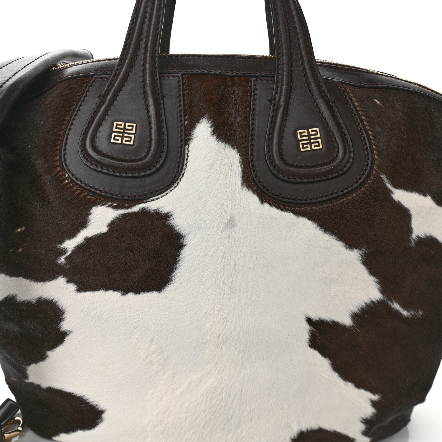 Givenchy Calf Hair Cow Print Small Nightingale Brown White 8 of 14