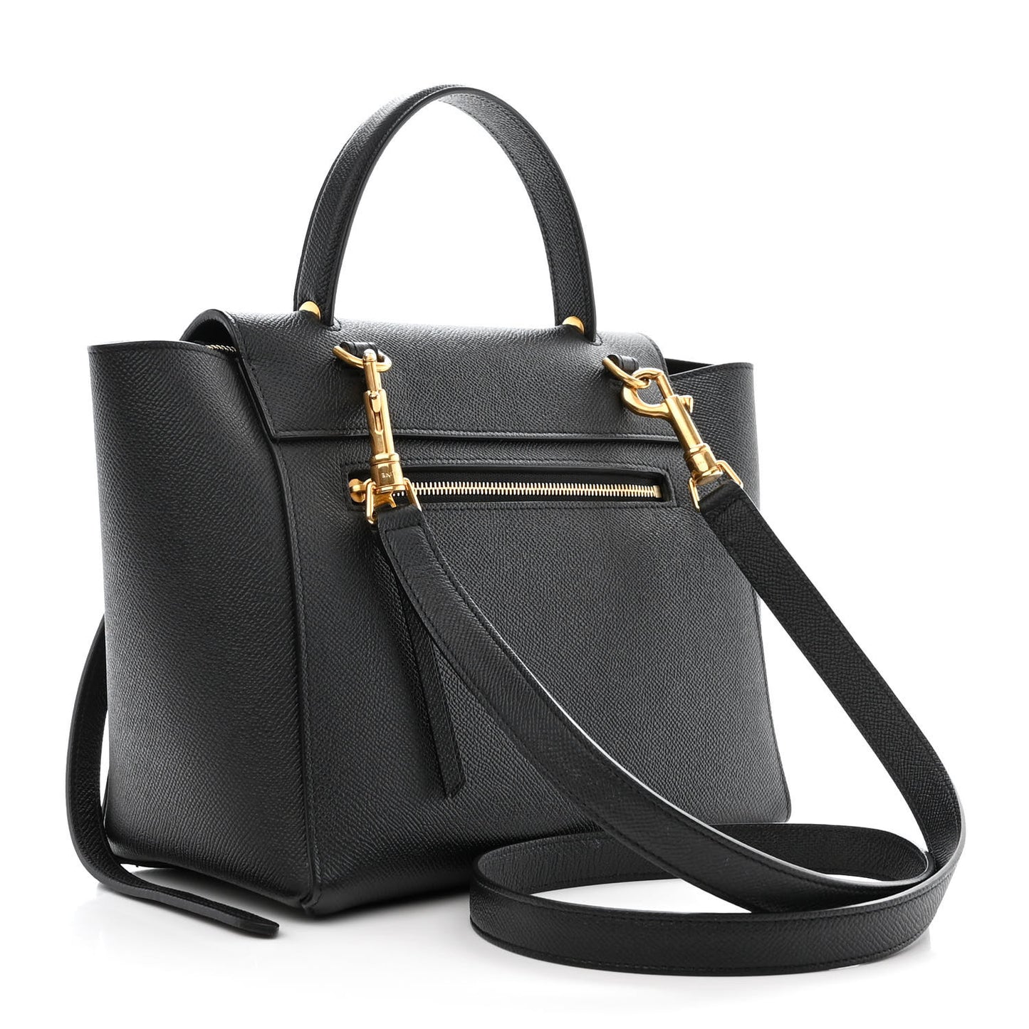 Grained Calfskin Micro Belt Bag Black