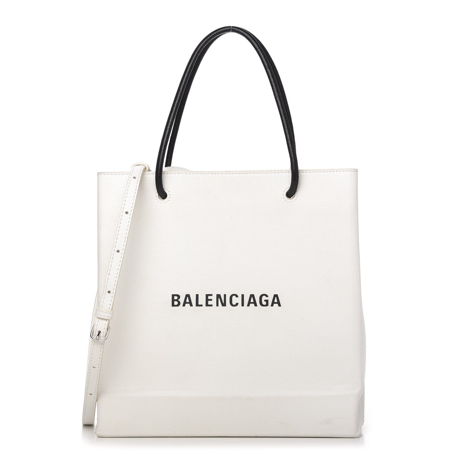 Balenciaga Calfskin Small Logo North South Shopping Tote White 1 of 10
