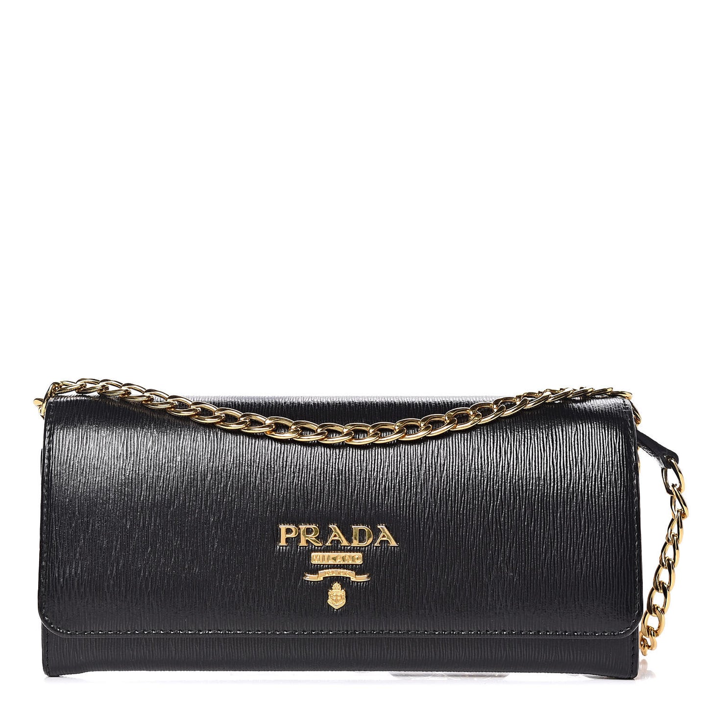Vitello Move Metal Oro Chain Wallet Black
