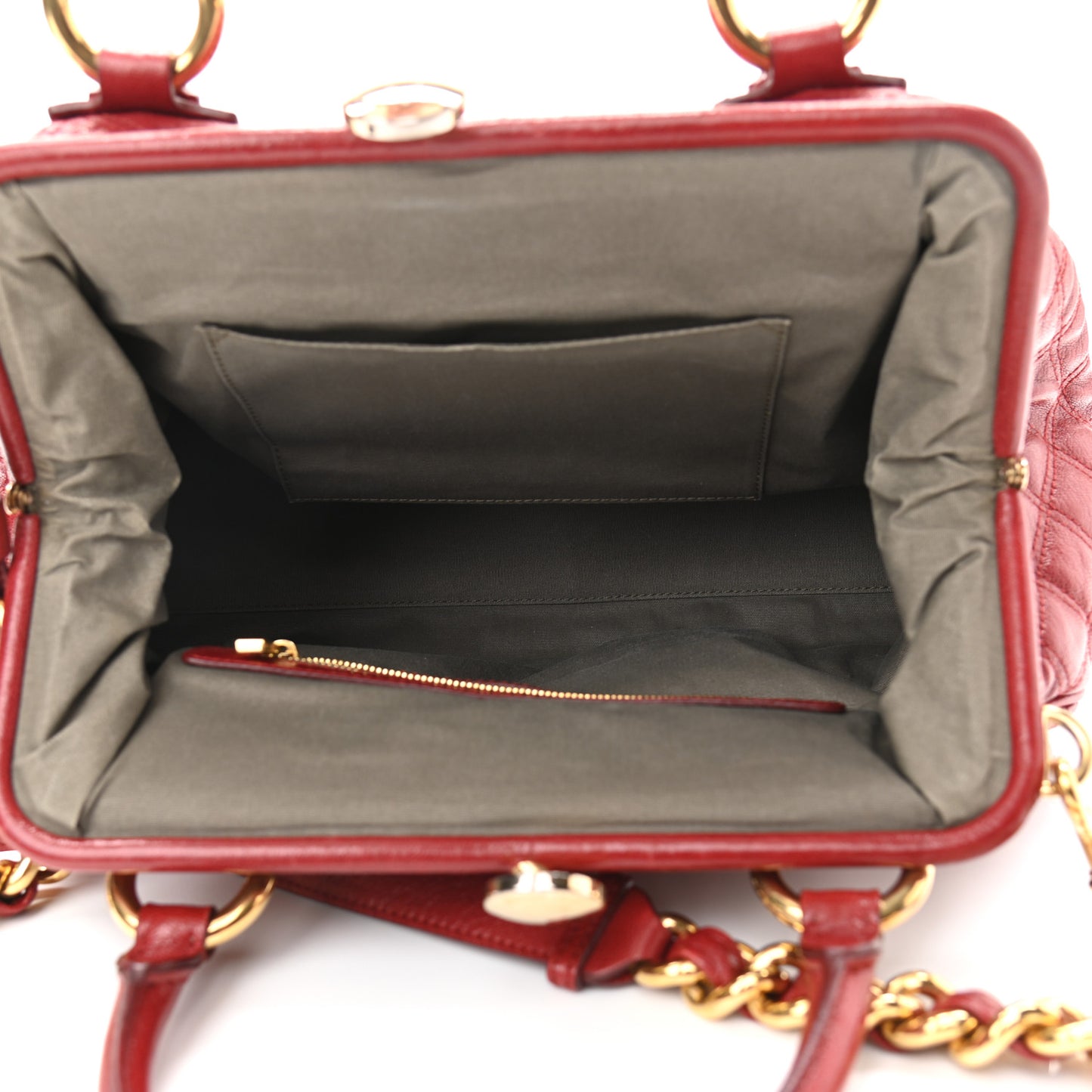 Calfskin Quilted Leather Stam Bag Red