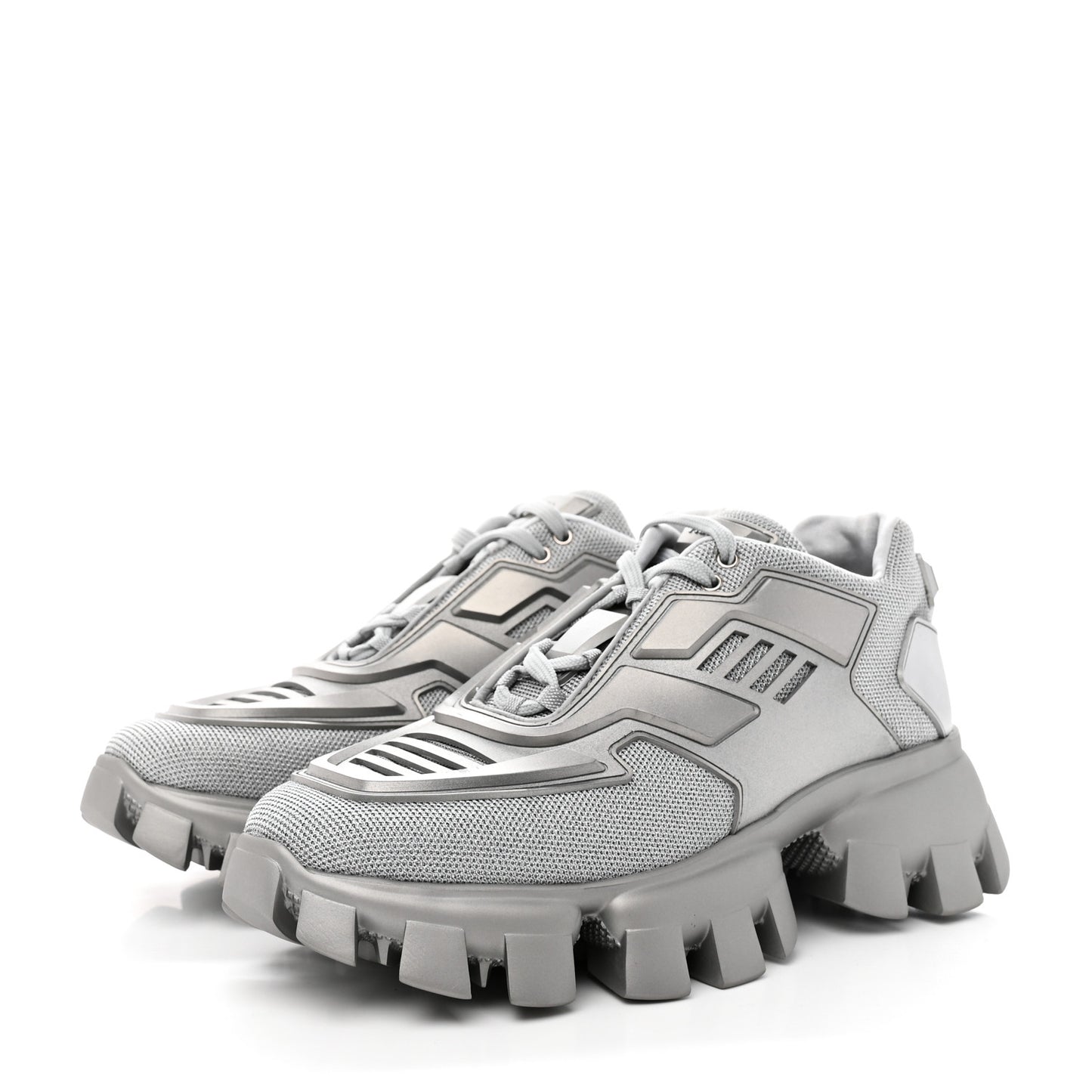 Rubber Technical Knit Fabric Cloudbust Thunder Sneakers 40 Argento