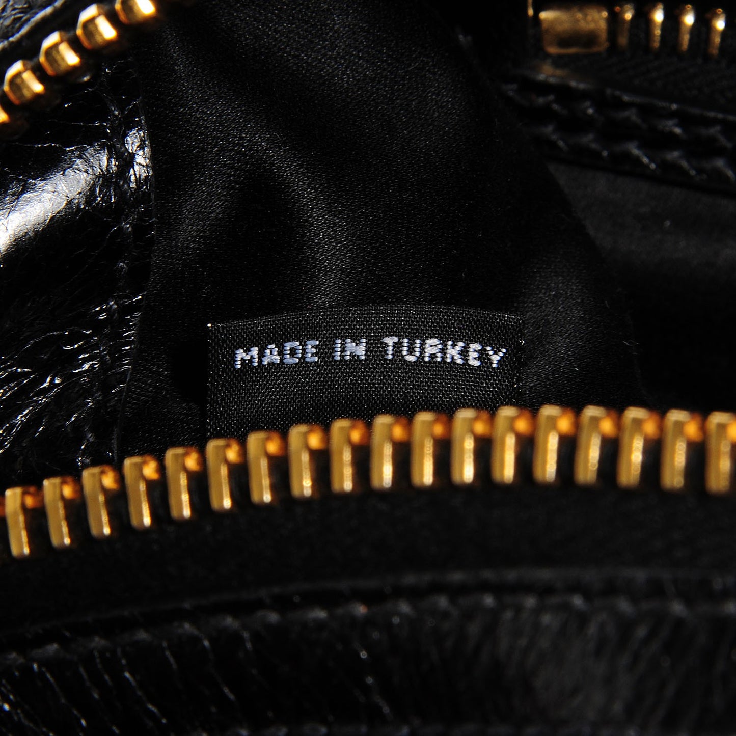 Vitello Shine Zip Tote Nero Black