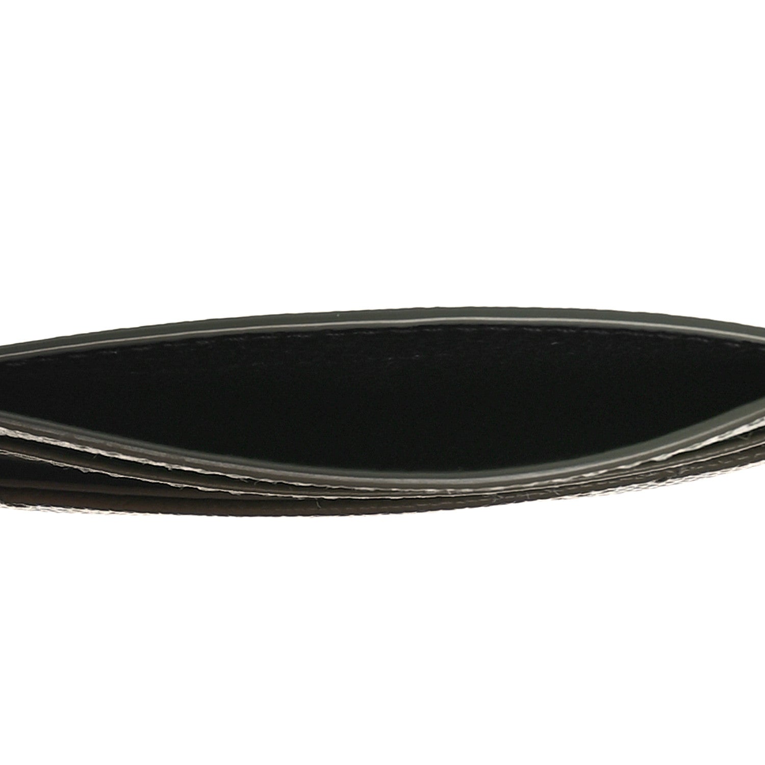 Saint Laurent Grain De Poudre Matelasse Chevron Monogram Credit Card Case Light Sage 5 of 9
