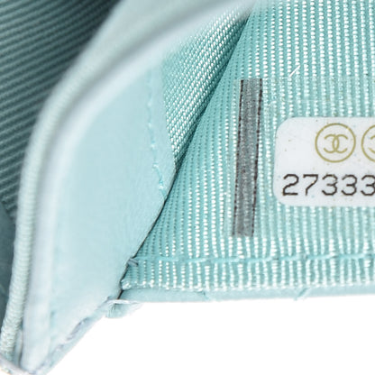 Chanel Lambskin Quilted Card Holder Light Blue 8 of 9