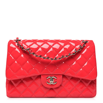 Chanel Patent Quilted Jumbo Double Flap Pink 1 of 10
