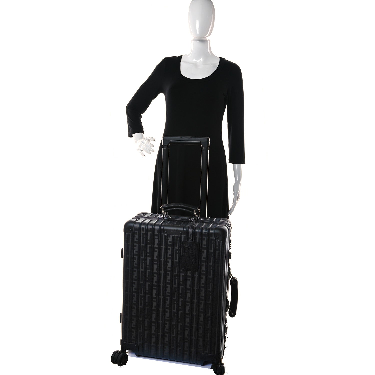 Fendi X RIMOWA Aluminum FF Print Roll Away Carry On Luggage Black 2 of 24
