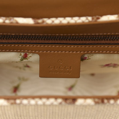 Gucci Raffia Elaphe Matelasse Small GG Marmont Shoulder Bag Natural Cream Brown 8 of 10