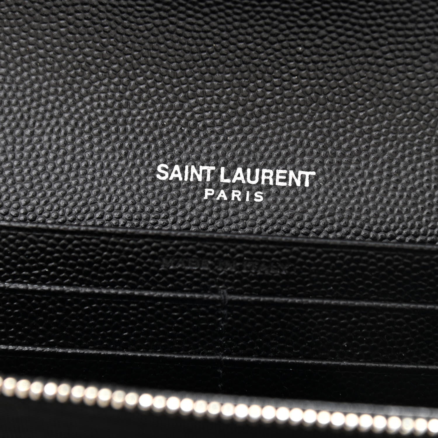 Saint Laurent Calfskin Matelasse Chevron Monogram Flap Wallet Black 6 of 9