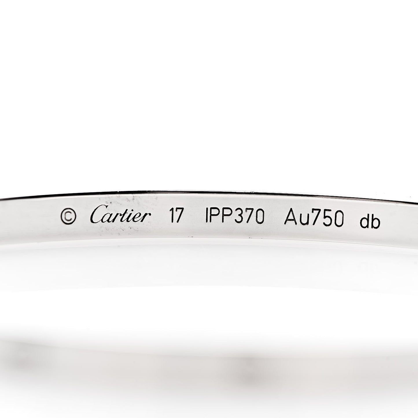 18K White Gold Small LOVE Bracelet 17