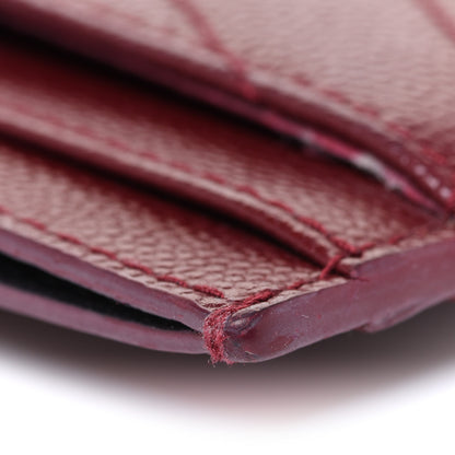 Saint Laurent Grain De Poudre Matelasse Chevron Monogram Credit Card Case Palissandre 11 of 13