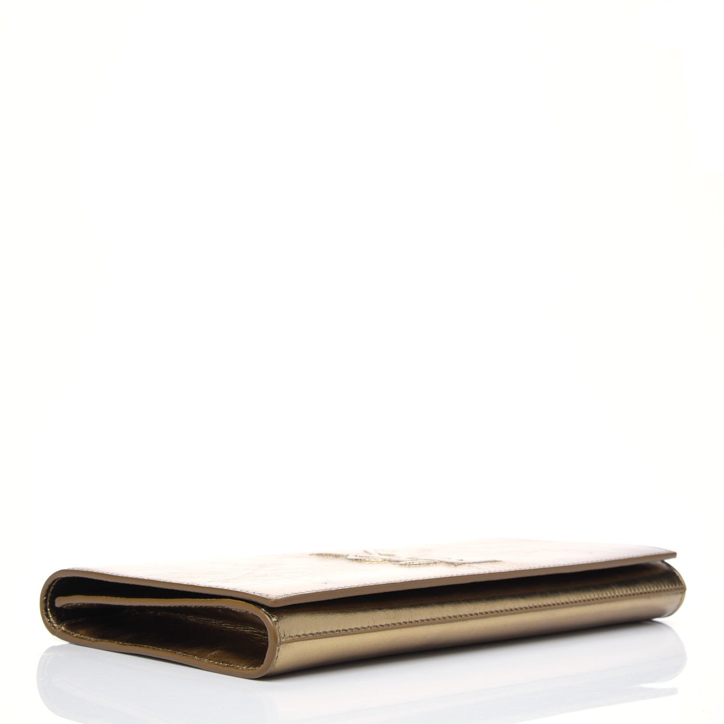 Metallic Calfskin Monogram Large Belle De Jour Clutch Gold