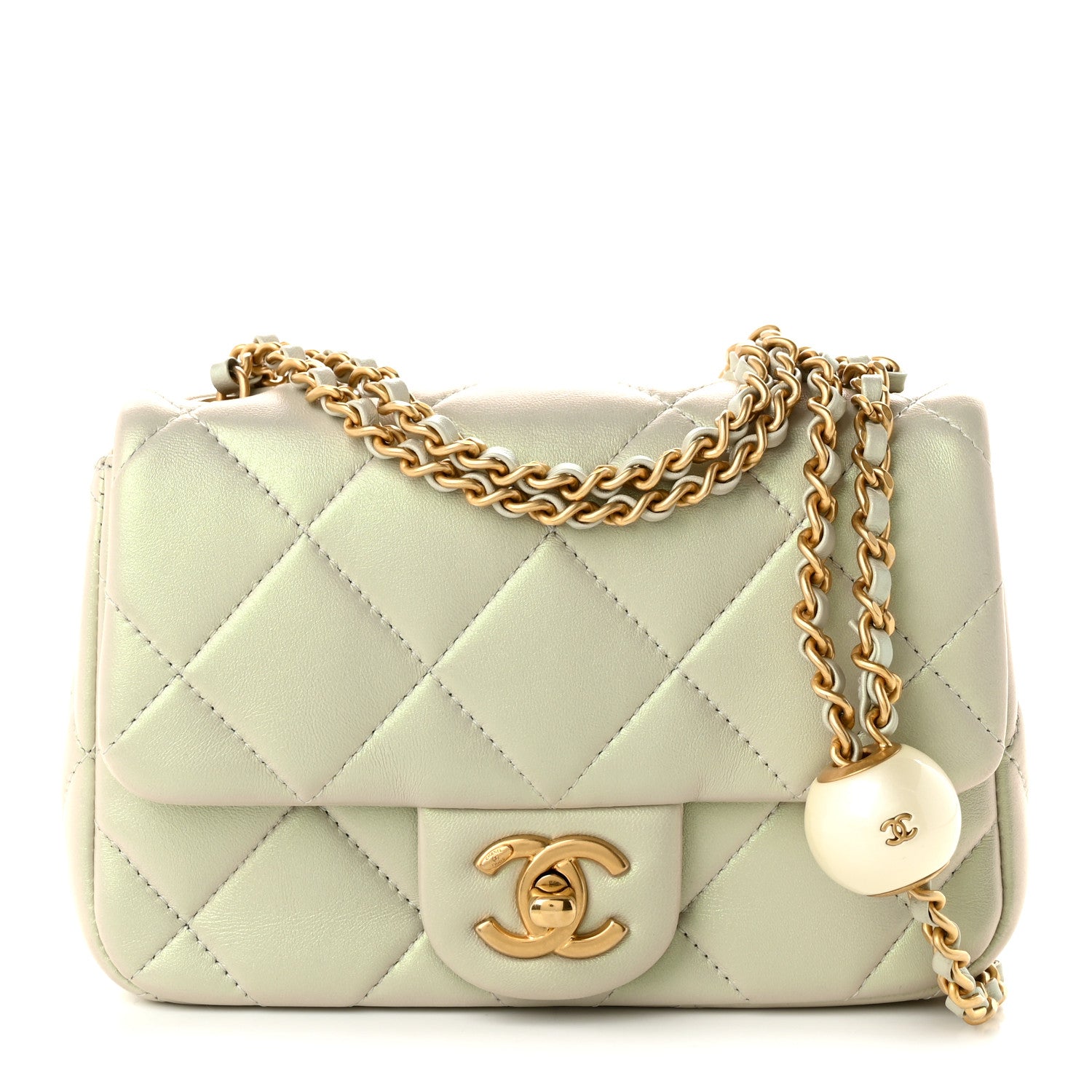 Chanel Pearly Lambskin Pearl Quilted Mini Flap Ivory 1 of 12