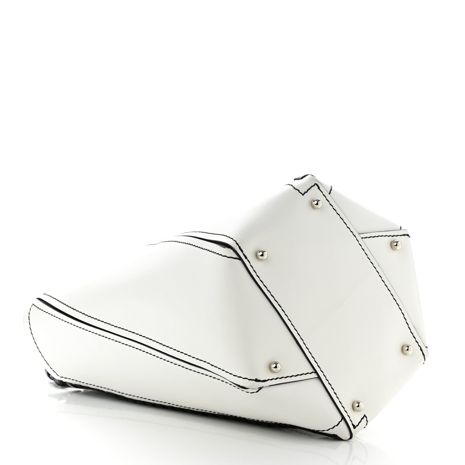 Proenza Schouler Smooth Calfskin Medium Hex Bucket Bag Black White 5 of 12