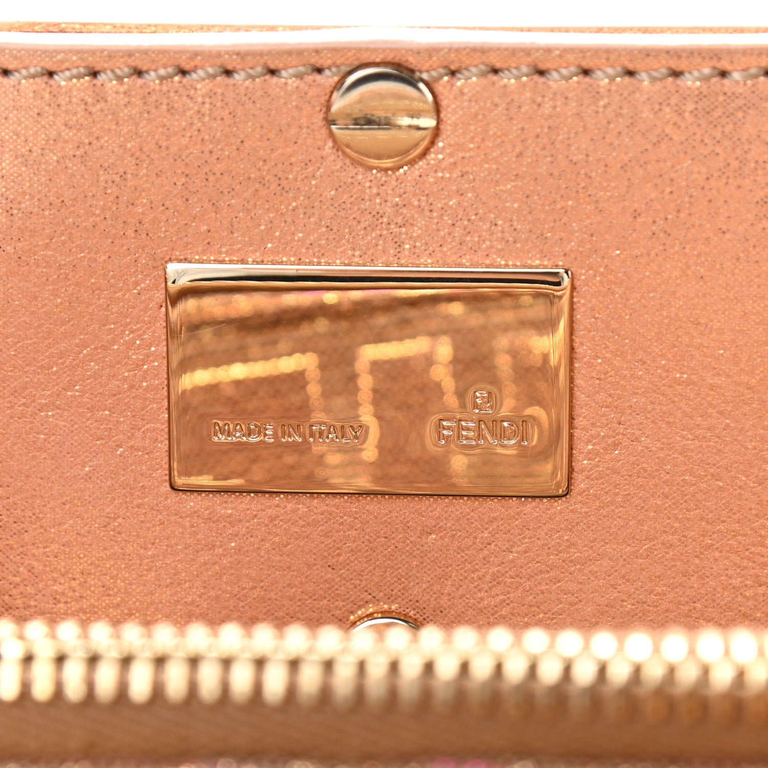 Fendi Metallic Lurex Zucca Mia Tote Arancio 5 of 9