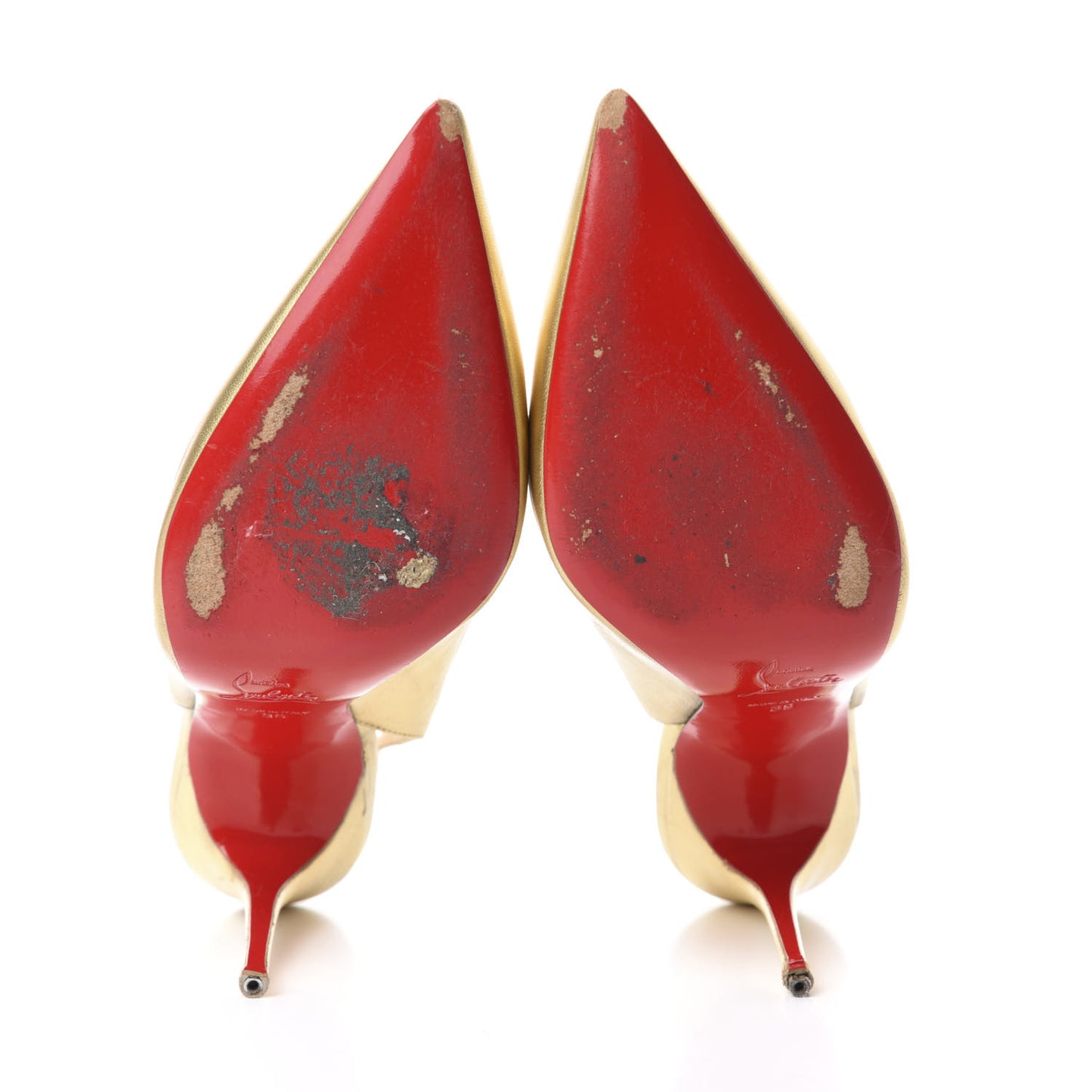 Metallic Calfskin Apostrophy 100 Slingback Pumps 39 Gold
