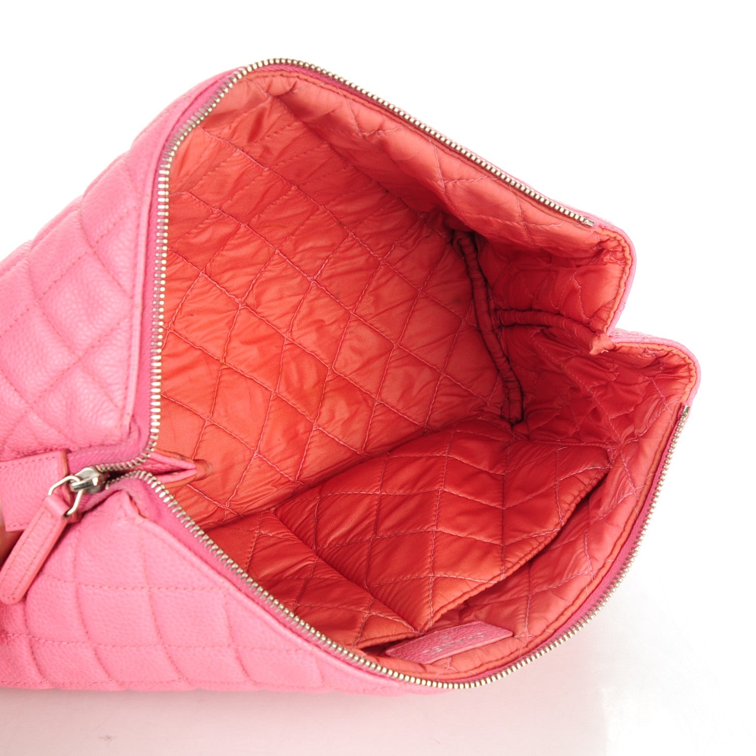 Chanel Caviar Quilted Zip Cosmetic Case Pink 5 of 7