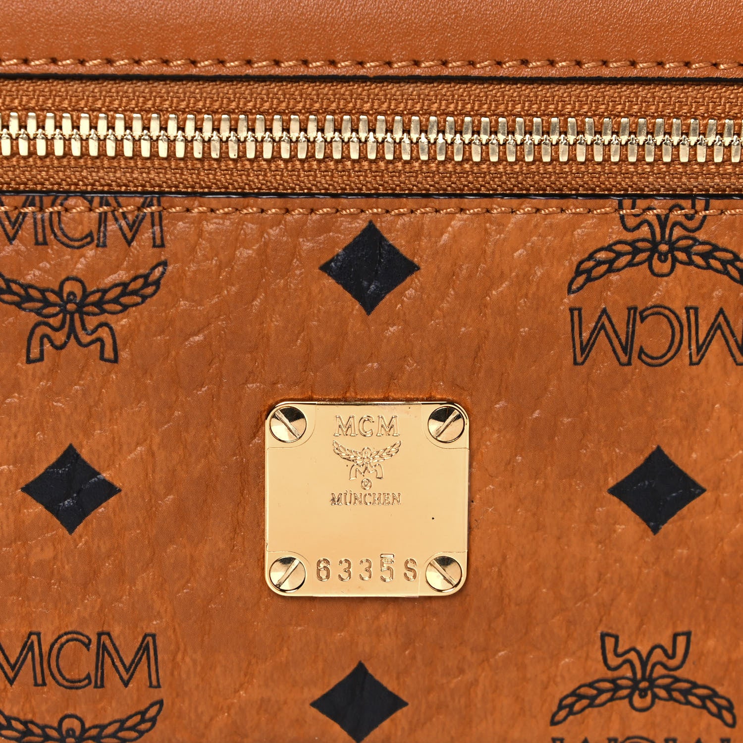 MCM Visetos Vanity Case Cognac 7 of 11