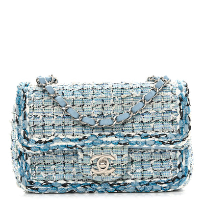 Chanel Tweed Braid Mini Flap Blue White Navy 1 of 13