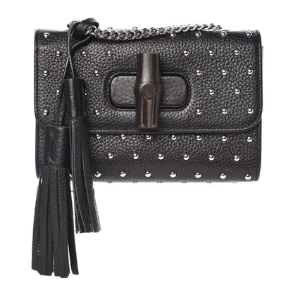 Gucci Calfskin Small Studded Miss Bamboo Shoulder Bag Black 1 of 9