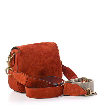 Gucci Suede Medium Lady Web Shoulder Bag Orange 2 of 4
